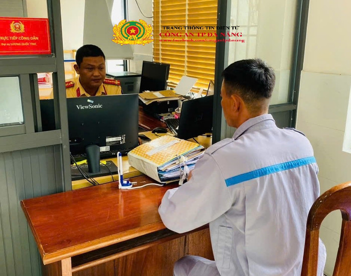 V.T.T tại Cơ quan Công an. Ảnh: Công an TP Đà Nẵng