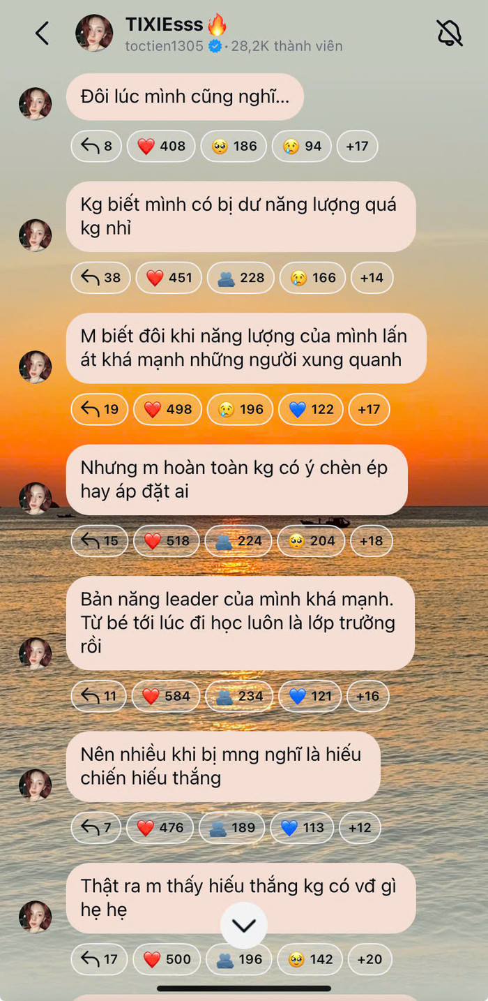 Tóc Tiên chia sẻ nỗi lòng sau khi vấp luồng ý kiến trái chiều từ khán giả. Ảnh chụp màn hình