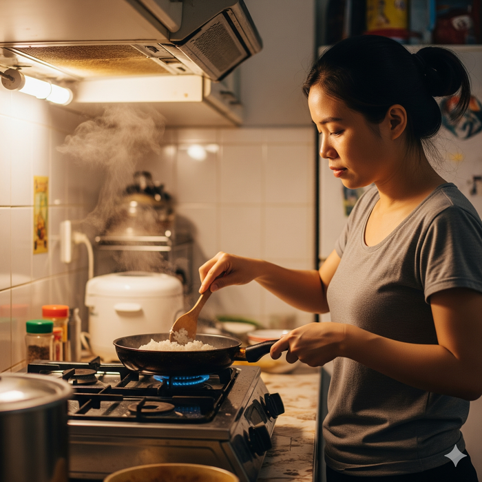 Bạn nên hâm nóng cơm nguội trước khi có ý định ăn. Ảnh minh hoạ