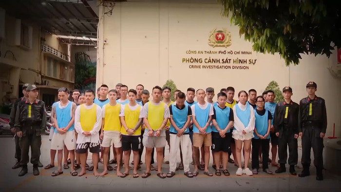 Các đối tượng tại Cơ quan Công an. Ảnh: Bộ Công an