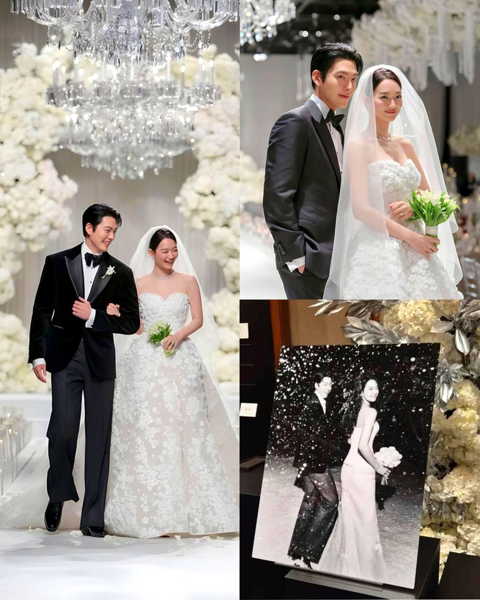 Những hình ảnh hiếm hoi trong lễ cưới của Kim Woo Bin và Shin Min Ah hồi tháng 12 vừa qua.