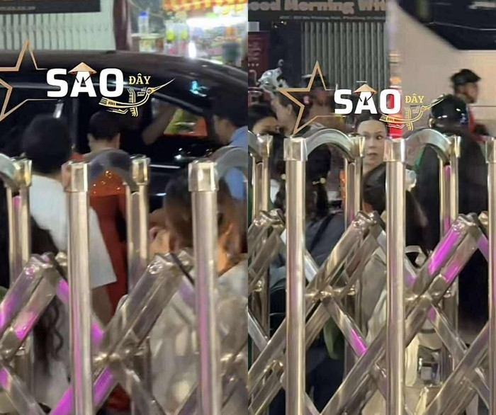 Khoảnh khắc Việt Hương nhanh chóng di chuyển ra ngoài cổng, có xe đến đón sau khi xuất hiện trên thảm đỏ của lễ trao giải. (Ảnh chụp màn hình từ TikTok Sao Đây)