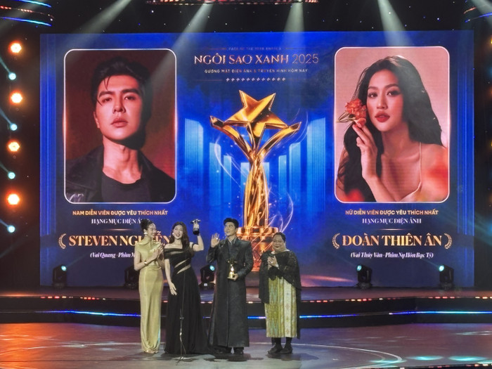 Đoàn Thiên Ân được vinh danh Nữ diễn viên được yêu thích nhất, hạng mục điện ảnh (Ảnh: Vân Anh).
