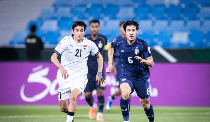 Trang chủ AFC đã ngợi khen màn trình diễn của U23 Thái Lan trước U23 Iraq. Ảnh: AFC