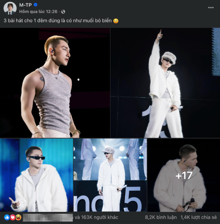 1 bài đăng của Sơn Tùng M-TP có thể đạt gần 200 nghìn lượt tương tác. (Ảnh: chụp màn hình)