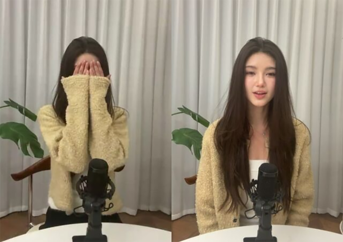 Hình ảnh Danielle trên livestream mới đây.