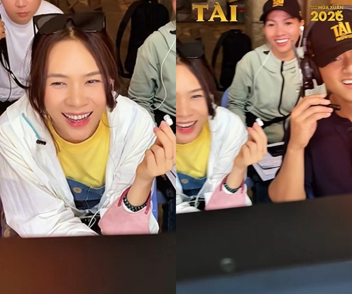 Cả hai bật cười thoải mái trước những tình huống hài hước trong quá trình quay phim.&nbsp;