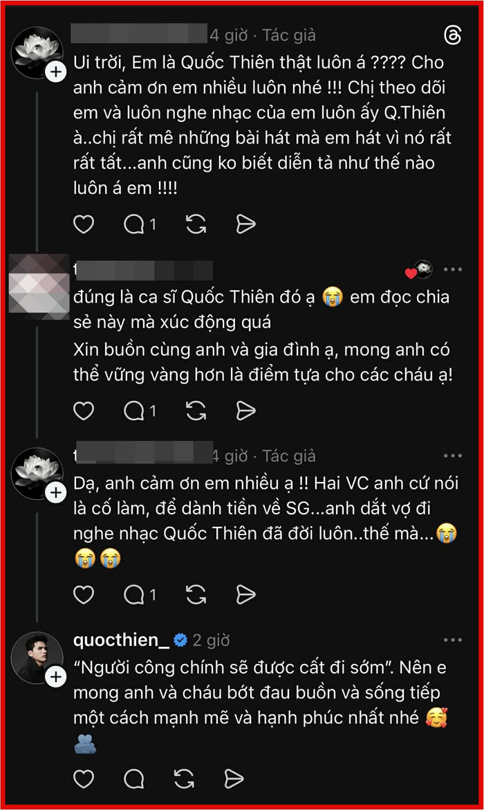 Xúc động cuộc trò chuyện giữa Quốc Thiên và chồng nữ khán giả vừa qua đời Ảnh 2