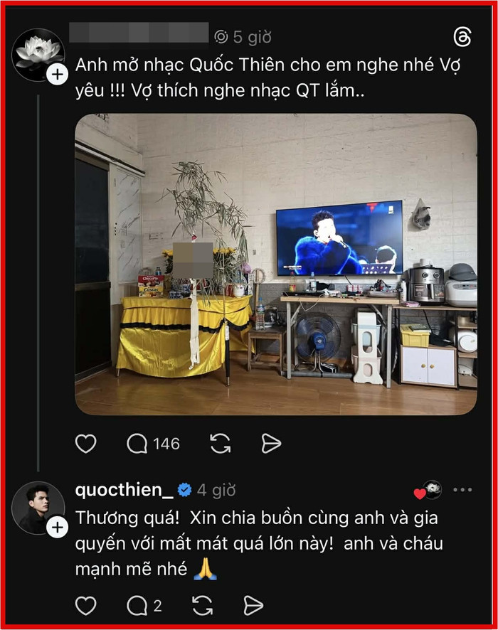 Xúc động cuộc trò chuyện giữa Quốc Thiên và chồng nữ khán giả vừa qua đời Ảnh 1