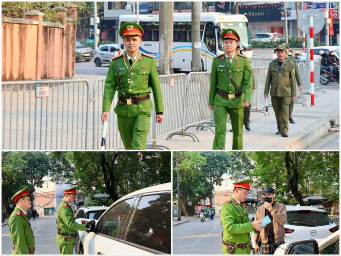 Lực lượng Công an phường tuần tra, kiểm soát an ninh tại các địa điểm lưu trú của Đại biểu.&nbsp;