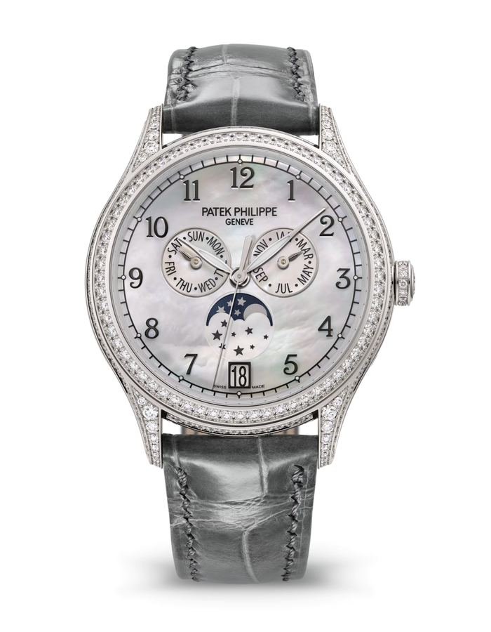 Điểm nhấn trên chiếc đồng hồ của ca sĩ Lệ Quyên nằm ở vành đồng hồ được nạm kim cương. (Ảnh: Patek Philippe)