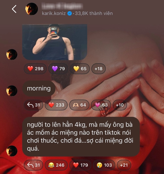 Chia sẻ của Karik đang thu hút chú ý.