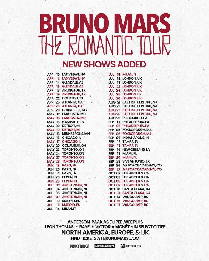 Đẳng cấp Bruno Mars: 2,1 triệu vé bán sạch trong 1 ngày, mở rộng world tour lên 70 đêm diễn Ảnh 2