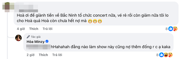 Màn tương tác giữa Hòa Minzy và khán giả.