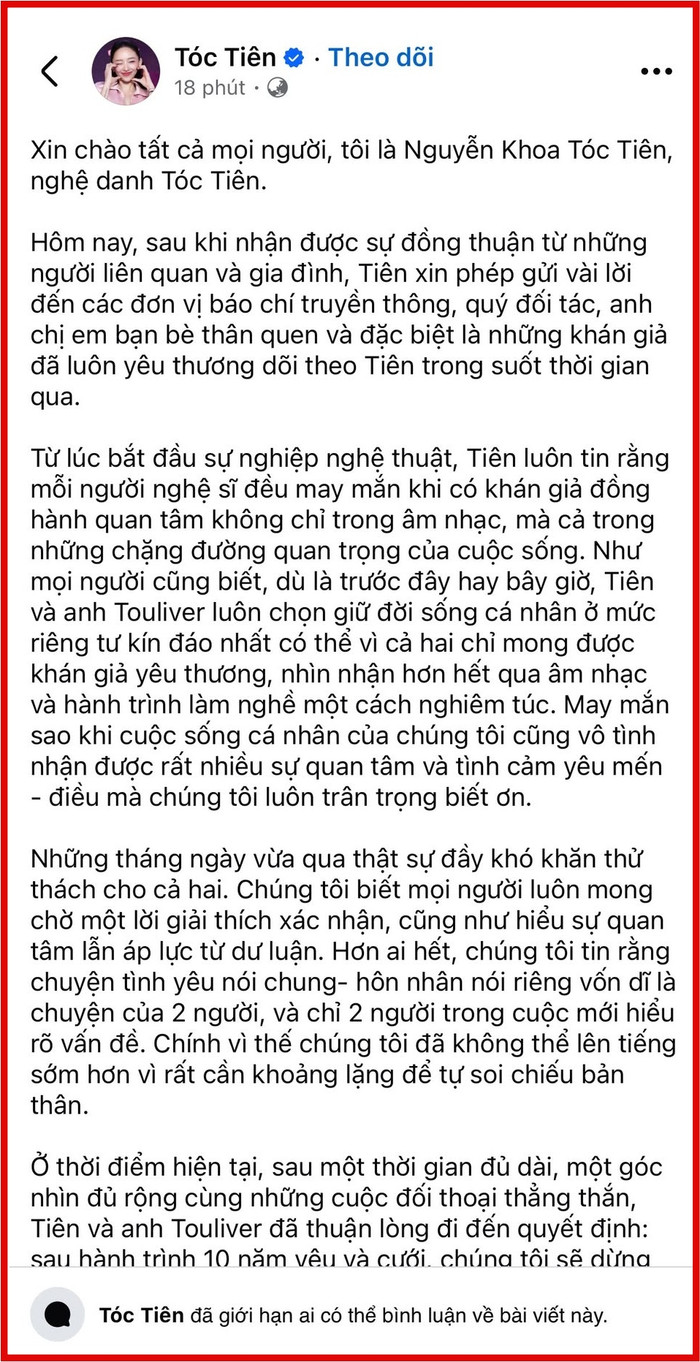 Tóc Tiên có hành động đặc biệt trong tâm thư thông báo ly hôn chồng Ảnh 4