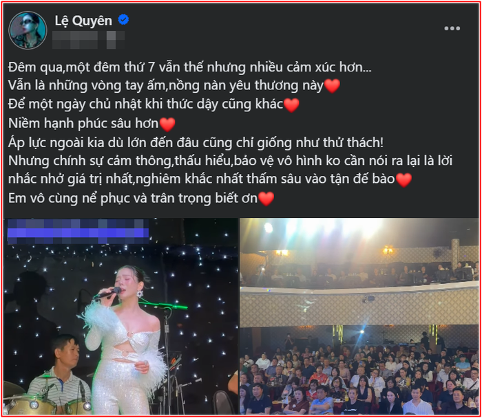 Lệ Quyên đi hát giữa ồn ào phát ngôn trên mạng, bất ngờ lượng khán giả đến xem Ảnh 2
