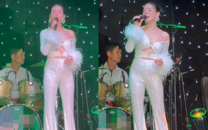 Hình ảnh của Lệ Quyên trong đêm nhạc đầu tiên sau ồn ào trên mạng xã hội.&nbsp;