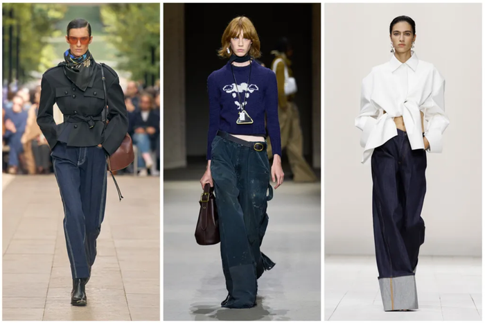 &nbsp;Quần jeans denim màu tối mang sắc thái tinh tế và sang trọng. Ảnh: marieclaire