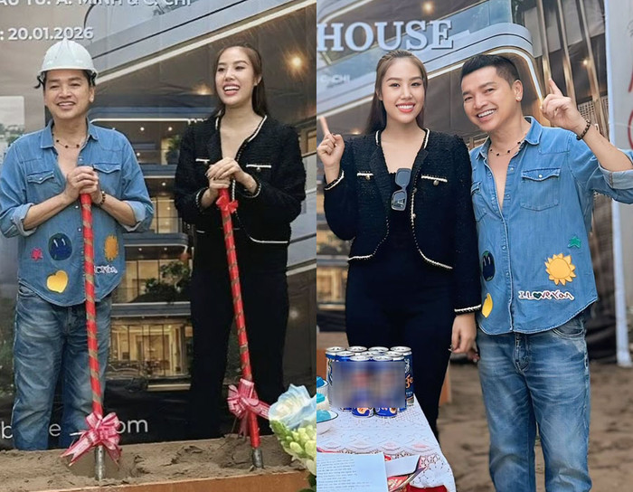 Nghệ sĩ Quang Minh khoe tin vui khi cùng vợ khởi công xây căn nhà của cả hai.