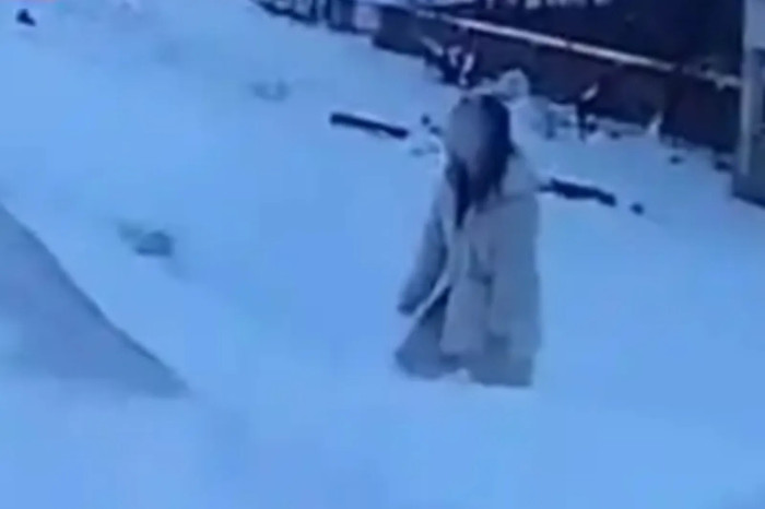 Xôn xao 'bức tượng' đứng giữa trời tuyết lạnh giá, người dân báo cảnh sát thì phát hiện sự thật Ảnh 1