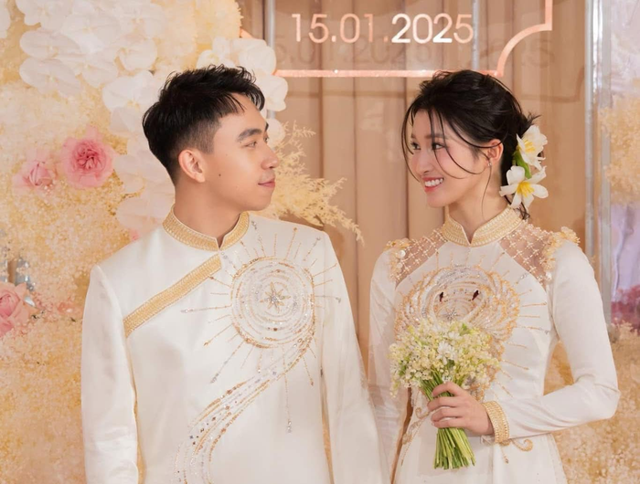 Á hậu Phương Nhi và chồng thiếu gia làm lễ ăn hỏi hồi đầu năm 2025.