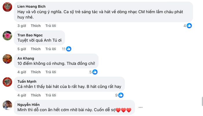 Hàng trăm bình luận khen ngợi quyết định của Anh Tú.