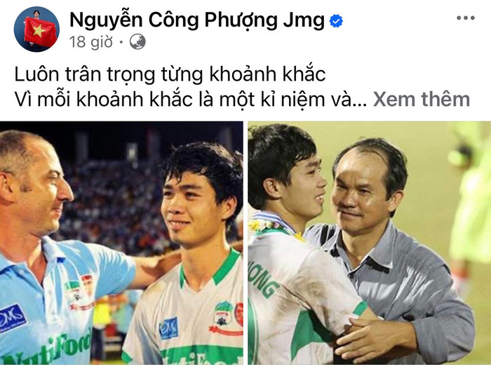 Công Phượng đăng ảnh mừng sinh nhật. Ảnh chụp màn hình