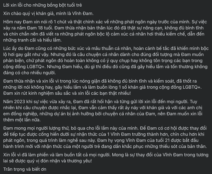 Chia sẻ của nam diễn viên trên MXH cá nhân. - Ảnh: Chụp màn hình&nbsp;