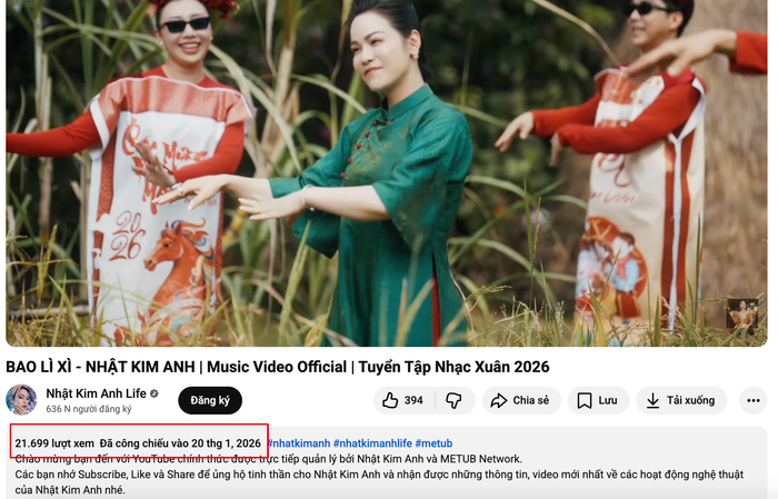 Thành tích không mong muốn của Nhật Kim Anh ở sản phẩm âm nhạc mới nhất.