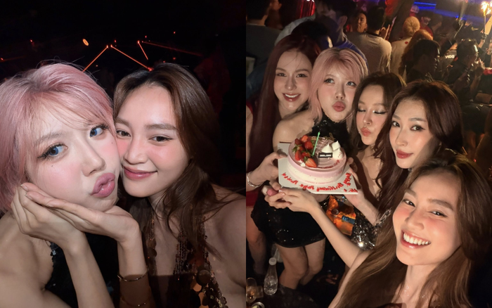 Ninh Dương Lan Ngọc cùng hội chị em đã làm tiệc sinh nhật cho Trang Pháp. Ảnh: FBNV