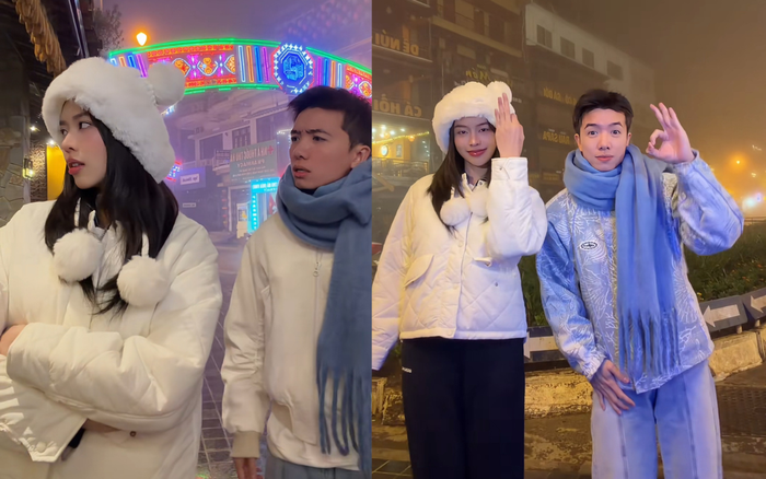 Thanh Thủy và Xuân Định K.Y vui vẻ quay video khi có dịp gặp nhau. Ảnh chụp màn hình