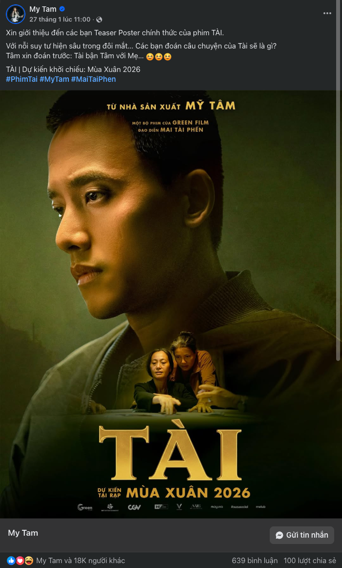 Sức hút từ teaser poster phim của Mỹ Tâm 'lép vế' trước hai bộ phim của Trấn Thành và Trường Giang. (Ảnh: chụp màn hình)