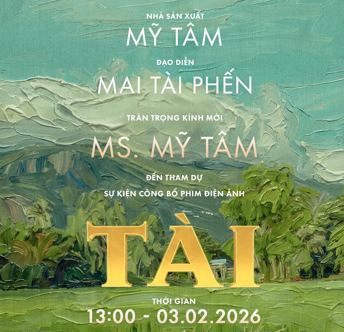 Mỹ Tâm chia sẻ thiệp mời tham dự sự kiện công bố phim Tài.