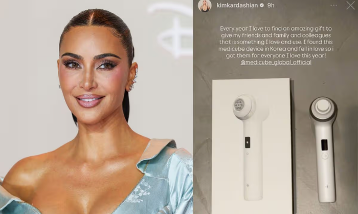 Kim Kardashian khiến công chúng bất ngờ khi chia sẻ về một 'trợ thủ' chăm da tại nhà có mức giá phải chăng. Ảnh: Mirror