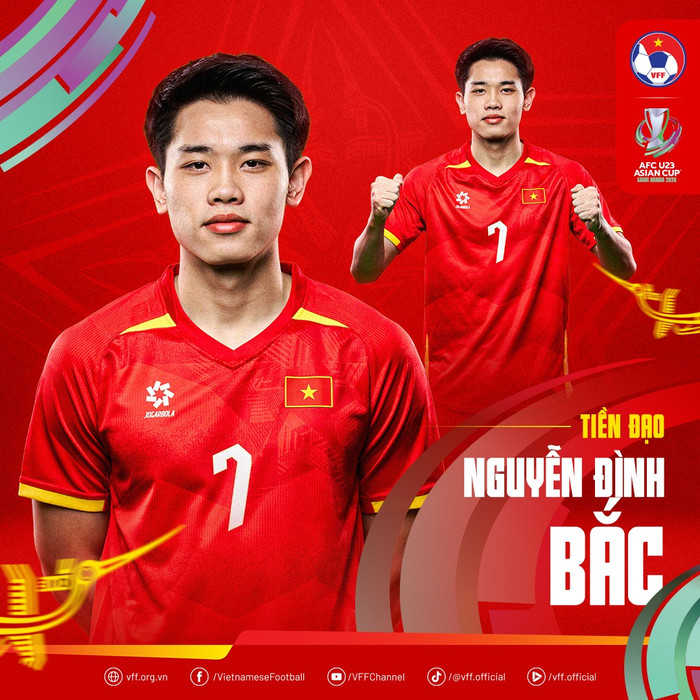 Cầu thủ Nguyễn Đình Bắc. Ảnh: VFF