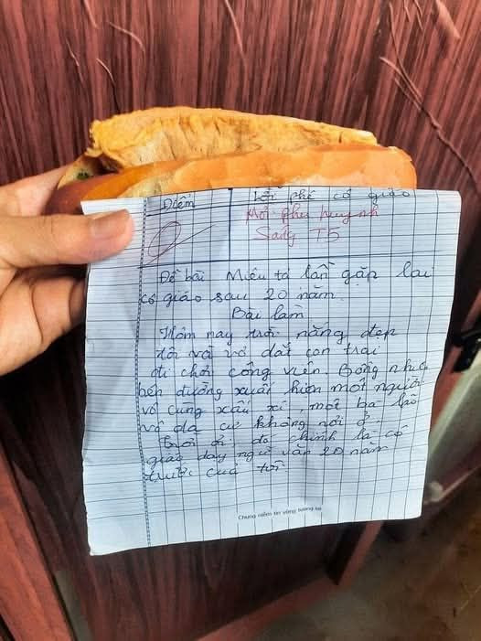 Bài văn bị chấm 0 điểm, cô giáo còn giận dữ mời phụ huynh lên gặp.