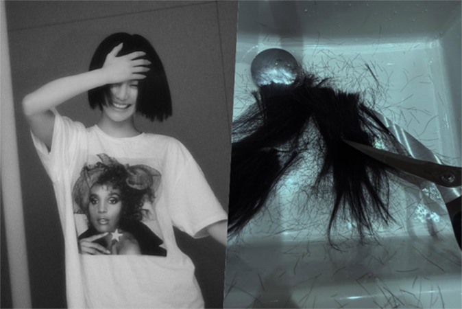 Hình ảnh Ningning (aespa) 'xuống tóc' được chính cô chia sẻ mới đây.