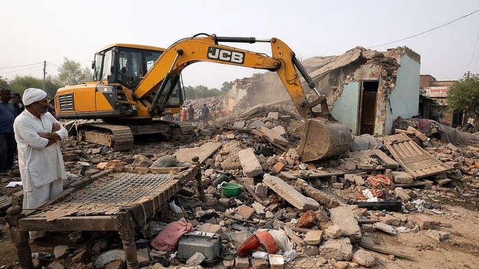 Không đồng ý cuộc hôn nhân của con gái, người cha điều máy xúc san bằng nhà chú rể Ảnh 1