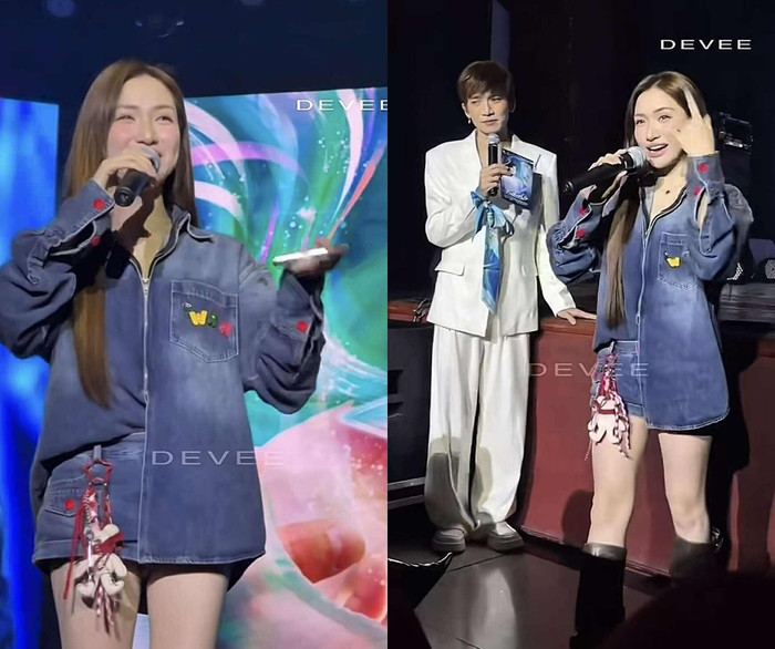 Hòa Minzy có mặt tại sự kiện của diễn viên Duy Khánh. (Ảnh chụp màn hình từ TikTok Devee)