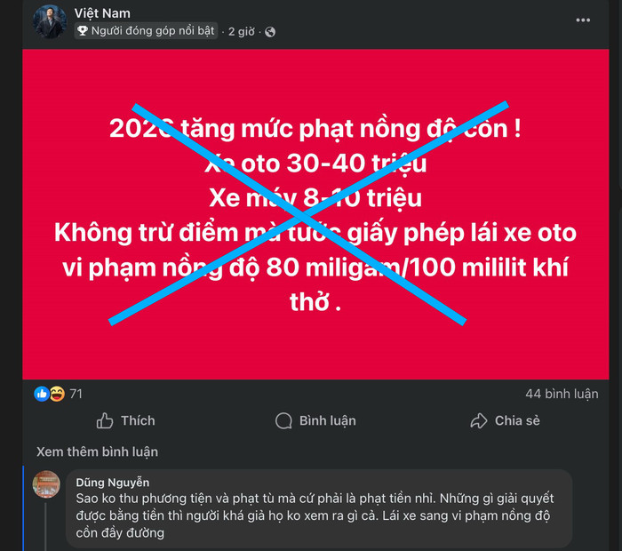 Thông tin không chính xác, gây hoang mang dư luận.&nbsp;