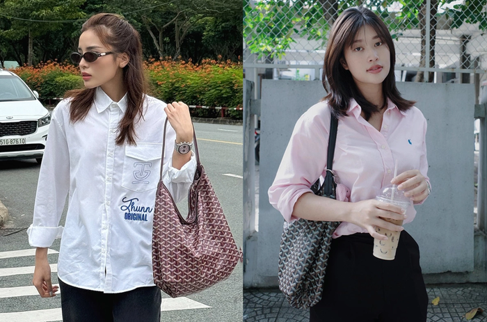 Túi tote Goyard giá khoảng 100 triệu đồng của Kỳ Duyên và Thiên Ân. Ảnh: IGNV