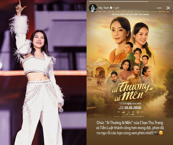 Trước đó, Mỹ Tâm gửi lời chúc đến vợ chồng Tiến Luật - Thu Trang.