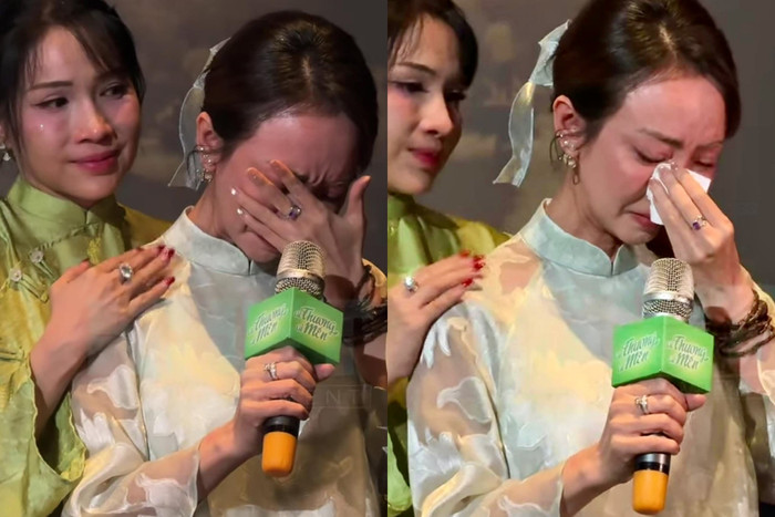 Khoảnh khắc Thu Trang xúc động trong một sự kiện giao lưu giới thiệu phim Ai Thương Ai Mến tại TP.HCM