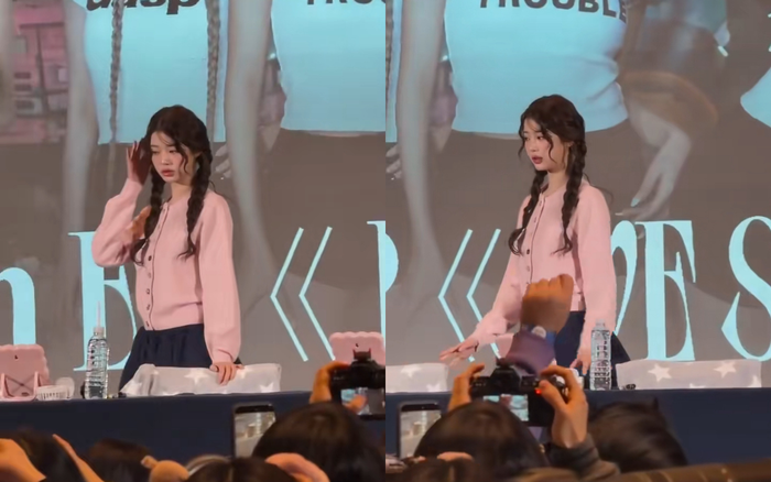 Biểu cảm bối rối của Jang Won Young trở thành chủ đề gây tranh cãi. Ảnh chụp màn hình