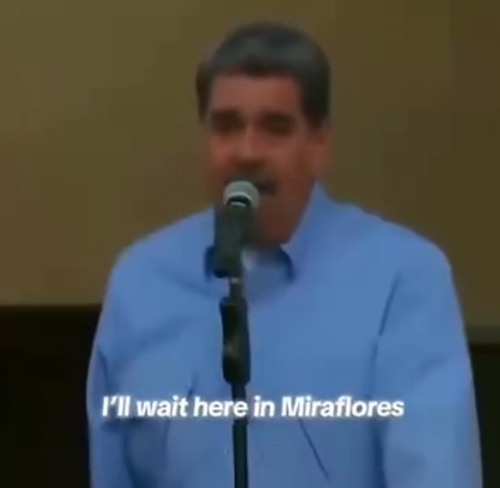 Ngày 3 tháng 1 năm 2026, sau khi Tổng thống Mỹ Donald Trump xác nhận quân đội Mỹ đã phát động cuộc tấn công quân sự vào Venezuela và bắt giữ Tổng thống Venezuela Nicolas Maduro và vợ, Nhà Trắng đã phát hành một video cùng ngày cho thấy Maduro chế giễu Mỹ hồi tháng 8 năm ngoái, nói rằng, 'Hãy đến và bắt tôi đi'. Video này kể từ đó đã nhận được hơn 1,5 triệu lượt thích. (X@whitehouse).