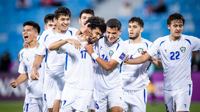 Đội thắng U23 Việt Nam ở chung kết năm 2018, U23 Uzbekistan đã vượt khó đánh bại U23 Lebanon trong trận cầu năm bàn thắng. Ảnh: AFC