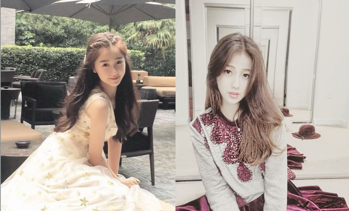 Hình ảnh trước khi vào showbiz cho thấy Ngu Thư Hân mang nét đáng yêu, trẻ trung, khác với phong cách được định hình rõ rệt sau này.