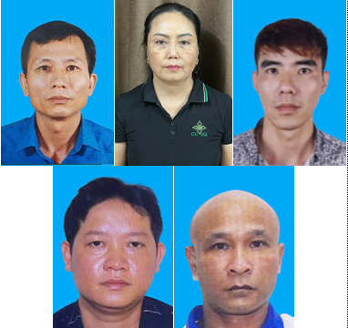 Các đối tượng liên quan. Ảnh: Công an TP Hải Phòng