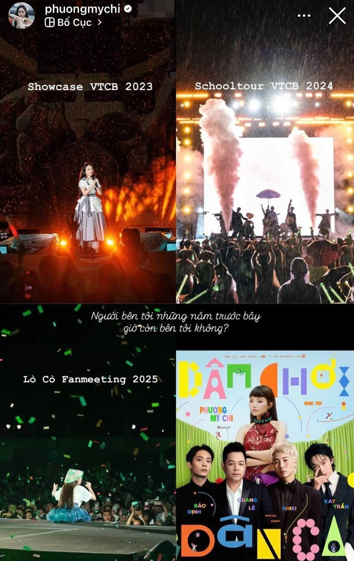 Phương Mỹ Chi chia sẻ khoảnh khắc 3 đêm nhạc trước đây của cô đều có mưa. Nhiều khán giả lo lắng về tình hình thời tiết cho đêm nhạc 3/10 sắp tới nhưng cũng sẽ 'quẩy' hết mình cùng Phương Mỹ Chi.