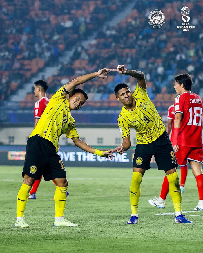 Malaysia đã tạo ra chiến thắng đậm 6-0 trước Singapore, nhưng chừng đó vẫn không đủ giúp “Hổ Malaya” giành vé vào chung kết FIFA ASEAN Cup 2026. Ảnh: Malaysia NT